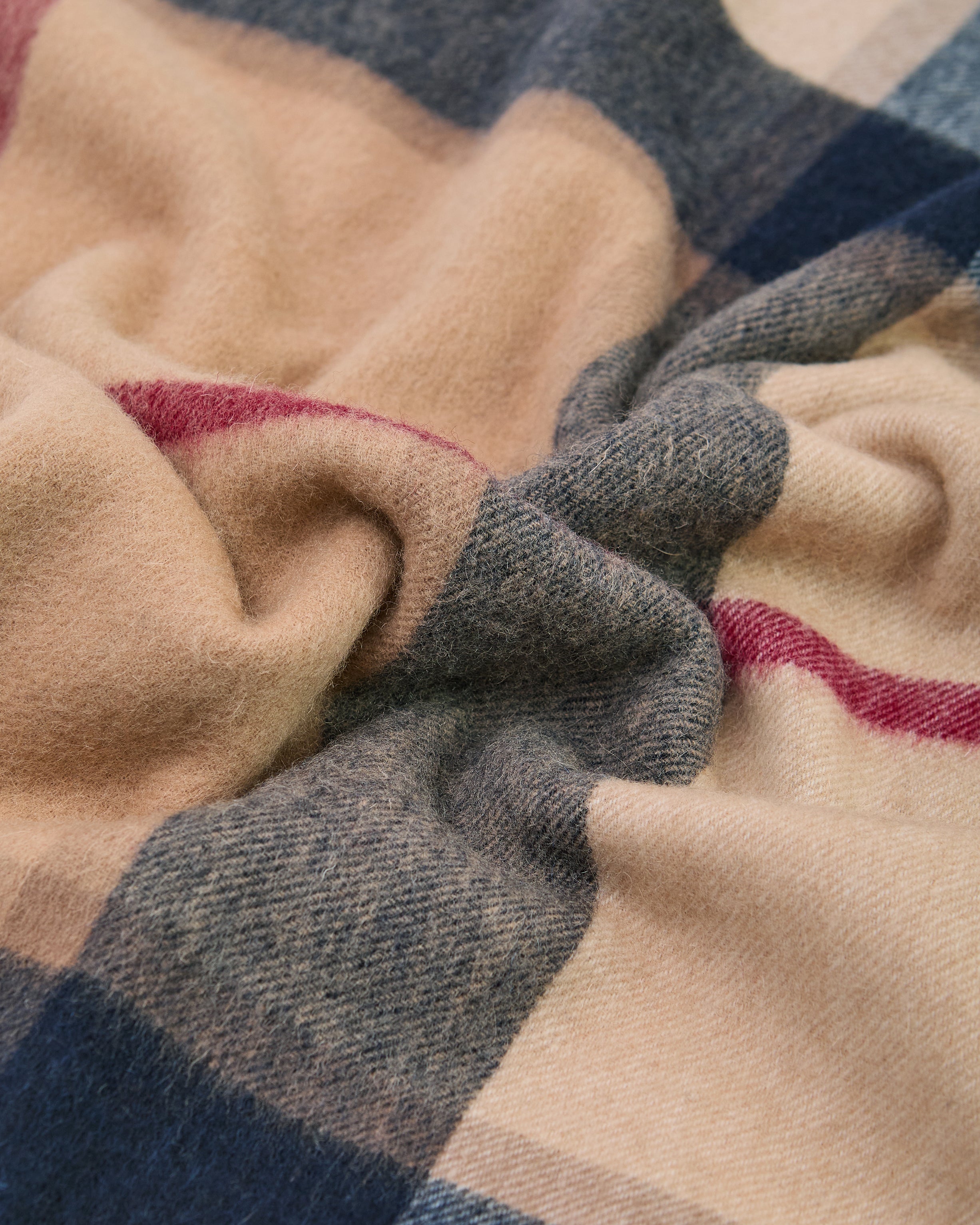 Rosefield Tartan uld halstørklæde - brun